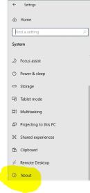 ABOUT Windows Settings